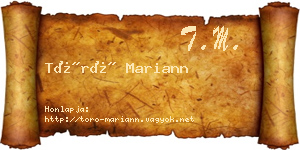 Törő Mariann névjegykártya